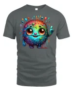 Cute Rainbow Monster T-Shirt - gray t-shirt on white background