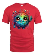 Cute Rainbow Monster T-Shirt - red t-shirt on white background