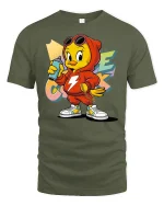 Cool Street Chick T-Shirt - military green t-shirt on white background