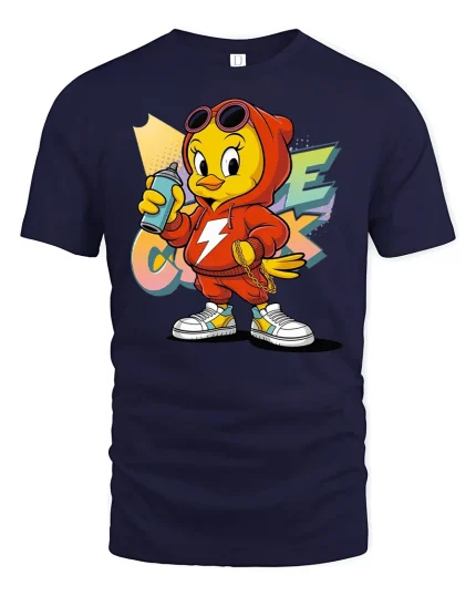 Cool Street Chick T-Shirt - navy t-shirt on white background