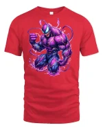 Electric Venom Power Graphic Tee for Comic Fans - red t-shirt on white background