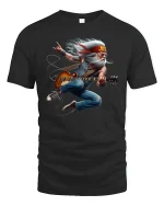 Rock Legend Grandpa Guitar Hero Funny Graphic T-Shirt - black t-shirt on white background