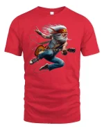 Rock Legend Grandpa Guitar Hero Funny Graphic T-Shirt - red t-shirt on white background