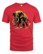 Inferno Mammoth Fire Beast Fantasy Graphic T-Shirt - red t-shirt on white background
