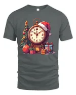 Christmas Countdown Clock Graphic T Shirt Festive Holiday Time Tee - gray t-shirt on white background