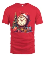 Christmas Countdown Clock Graphic T Shirt Festive Holiday Time Tee - red t-shirt on white background