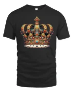 Majestic Royal Crown Jewel Art Tshirt Elegant Power Style - black t-shirt on white background