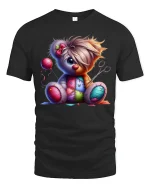 Cute Handmade Teddy Bear Sewing Art Tshirt Cozy Craft Vibes - black t-shirt on white background