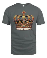 Majestic Royal Crown Jewel Art Tshirt Elegant Power Style - gray t-shirt on white background