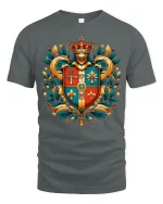 Royal Heraldic Crest Knight Shield Art Tshirt Noble Power Style - gray t-shirt on white background