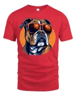 Cool Dog With Sunglasses Graphic Tshirt Stylish Street Vibes - red t-shirt on white background