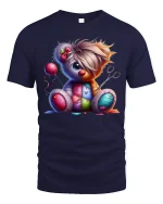 Cute Handmade Teddy Bear Sewing Art Tshirt Cozy Craft Vibes - navy t-shirt on white background