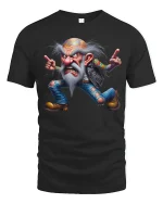 Angry Rebel Biker Grandpa Graphic T Shirt With Wild Attitude - black t-shirt on white background