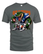 Fierce Gator Football Graphic T Shirt With Powerful Game Energy - gray t-shirt on white background