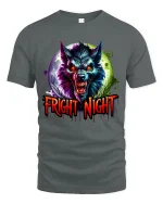 Fright Night Werewolf Graphic T Shirt With Dark Horror Style - gray t-shirt on white background