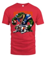 Fierce Gator Football Graphic T Shirt With Powerful Game Energy - red t-shirt on white background