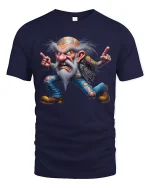 Angry Rebel Biker Grandpa Graphic T Shirt With Wild Attitude - navy t-shirt on white background