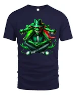 Dark Street Style Crocodile Graphic T Shirt With Bold Urban Attitude - navy t-shirt on white background
