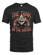 The Tank In The Arena Fierce Bulldog Power Graphic Tee Tshirt - black t-shirt on white background