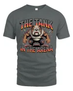 The Tank In The Arena Fierce Bulldog Power Graphic Tee Tshirt - gray t-shirt on white background