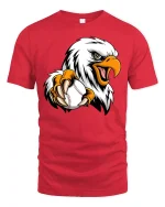 American Eagle Baseball Claw Power Tee for Players Fans - red t-shirt on white background