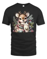 Cute Dalmatian Puppy Bubble Bath Fun Cartoon Tee - black t-shirt on white background