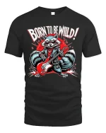 Cute Fluffy Puppy Graphic Tee Adorable Happy Dog Tshirt - black t-shirt on white background