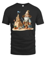 Happy Puppy Breakthrough Tee Cute 3D Dog Cracking Wall Tshirt - black t-shirt on white background