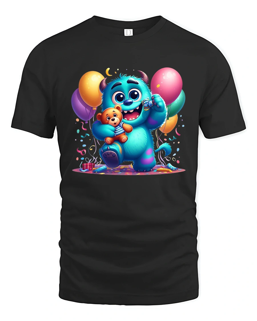 Neon Splash Gaming Controller Art Tee - 1 Neon Splash Gaming Controller Art Tee - black t-shirt on white background