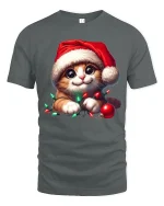 Dripping Blue Hands Up Graphic Tee Street Style Vibes - gray t-shirt on white background