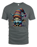 Cute Christmas Bear Holding Pillow Happy Christmas Tee - gray t-shirt on white background