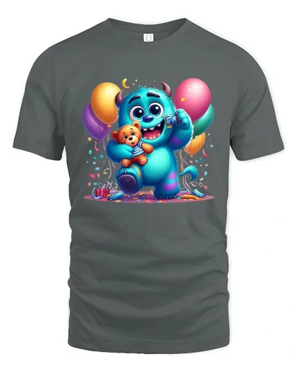 Neon Splash Gaming Controller Art Tee - gray t-shirt on white background