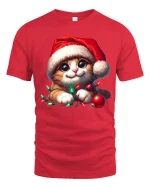 Dripping Blue Hands Up Graphic Tee Street Style Vibes - red t-shirt on white background