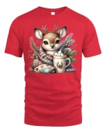 Cute Dalmatian Puppy Bubble Bath Fun Cartoon Tee - red t-shirt on white background