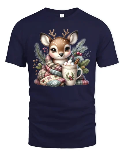 Cute Dalmatian Puppy Bubble Bath Fun Cartoon Tee - navy t-shirt on white background