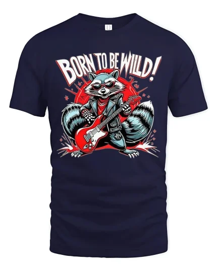 Cute Fluffy Puppy Graphic Tee Adorable Happy Dog Tshirt - navy t-shirt on white background