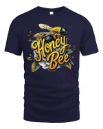 Playful Dalmatian Puppies Riding Horse Graphic Tee - navy t-shirt on white background