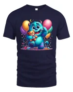 Neon Splash Gaming Controller Art Tee - navy t-shirt on white background