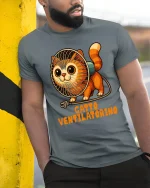 Beach Vacation Gnome Relaxing Summer Vibes Graphic Tee - model wearing grey tee, leaning on column