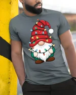 Realistic Border Collie Art Graphic Tee - model wearing grey tee, leaning on column