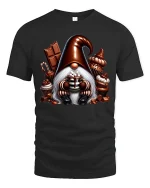 Cute Chocolate Gnome Dessert Lover Sweet Treats T-Shirt - black t-shirt on white background
