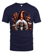 Cute Chocolate Gnome Dessert Lover Sweet Treats T-Shirt - navy t-shirt on white background