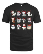 Cute Christmas Animal Squad Tee Adorable Holiday Critter Art - black t-shirt on white background