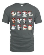 Cute Christmas Animal Squad Tee Adorable Holiday Critter Art - gray t-shirt on white background