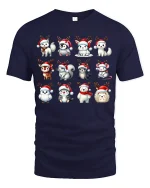 Cute Christmas Animal Squad Tee Adorable Holiday Critter Art - navy t-shirt on white background