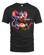 Funny Chill Mouse Cartoon Graphic Relaxed Vibes T Shirt - black t-shirt on white background