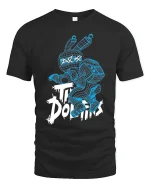Cyber Bunny Do It Futuristic Street Art Graphic Tee Shirt - black t-shirt on white background