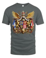 Royal Heraldic Crest Emblem Art Tee Luxury Vintage Graphic TShirt - gray t-shirt on white background