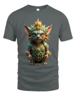 Mystical Forest Creature Guardian Art Tee Fantasy Graphic TShirt - gray t-shirt on white background