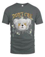 Dont Cry Money Teddy Bear T Shirt With Bold Street Attitude - gray t-shirt on white background